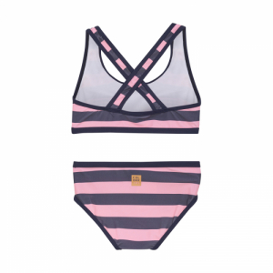 Dievčenské plavky - COLOR KIDS-Bikini W. Chest print, AOP, vintage indigo Modrá 104 1