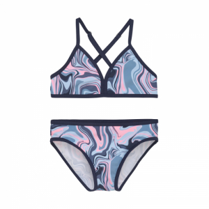 Dievčenské plavky - COLOR KIDS-Bikini, AOP, cerulean Modrá 104