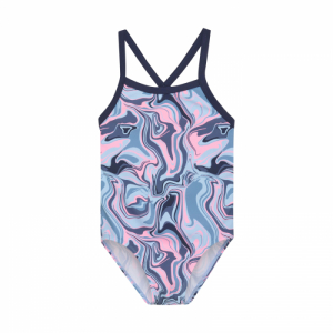 Dievčenské plavky - COLOR KIDS-Swimsuit Sporty, AOP, cerulean Modrá 104