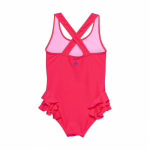 Dievčenské plavky - COLOR KIDS-Swimsuit W. Application, diva pink Ružová 140 2