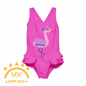 Dievčenské plavky - COLOR KIDS-Swimsuit W. Application, sugar pink Ružová 152
