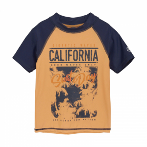 Chlapčenské tričko na kúpanie - COLOR KIDS-T-shirt W. Print, tangerine Oranžová 104