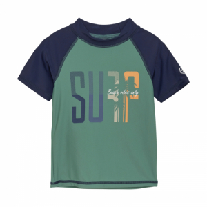 Chlapčenské tričko na kúpanie - COLOR KIDS-T-shirt W Print, deep sea Zelená 104