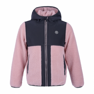 Dievčenská flisová mikina so zipsom - COLOR KIDS-Teddy fleece jacket, zephyr Ružová L