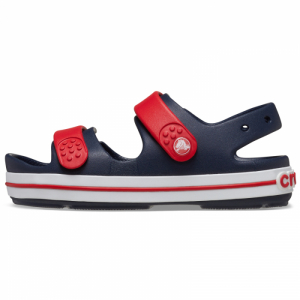 Chlapčenské sandále - CROCS-Crocband Cruiser Sandal K navy/varsity red Modrá 34/35 2