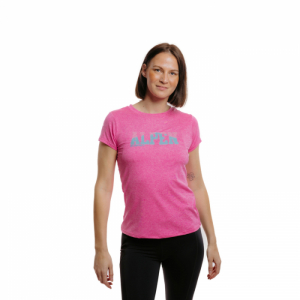 Dámske turistické tričko s krátkym rukávom - EVERETT-T-Mountin W pink Ružová XXL