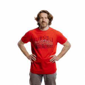 Pánske turistické tričko s krátkym rukávom - EVERETT-Tee ALKAPY red Červená XXL