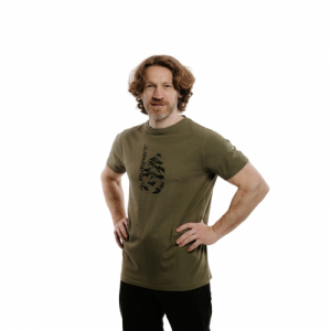 Pánske turistické tričko s krátkym rukávom - EVERETT-Teerock olive Zelená XXL