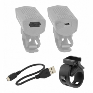 Svetlo na bicykel - FORCE-DOR USB FRONT/REAR Čierna 1