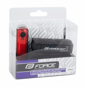 Svetlo na bicykel - FORCE-DOR USB FRONT/REAR Čierna 3