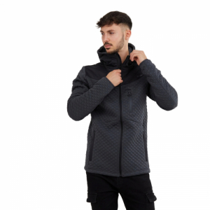 Pánska zateplená mikina so zipsom - FUNDANGO-Ashford Insulated Fleece Jacket-780-antracit Čierna L