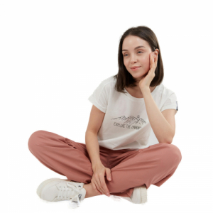 Dámske turistické tričko s krátkym rukávom - FUNDANGO-Atmos T-shirt-170-stone Béžová L 2