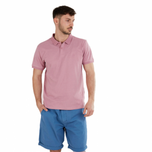 Pánske polo tričko s krátkym rukávom - FUNDANGO-Incognito Mono Poloshirt-345-raspberry Ružová XXL