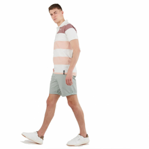 Pánske polo tričko s krátkym rukávom - FUNDANGO-Incognito Stripe Poloshirt-311-powder stripe Ružová XXL 2
