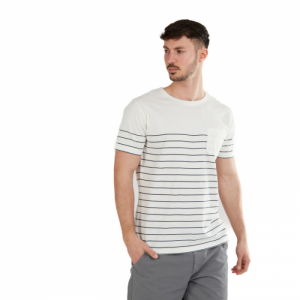 Pánske tričko s krátkym rukávom - FUNDANGO-Jaggy Pocket T-shirt-180-fog Béžová XXL