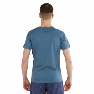Pánske tričko s krátkym rukávom - FUNDANGO-Jaggy Pocket T-shirt-460-turkis Modrá XXL 1