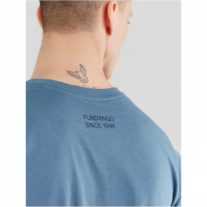 Pánske tričko s krátkym rukávom - FUNDANGO-Jaggy Pocket T-shirt-460-turkis Modrá XXL 3
