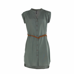 Dámske šaty - FUNDANGO-Mona Dress-537-khaki Zelená XL 5