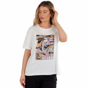 Dámske tričko s krátkym rukávom - FUNDANGO-Nissa T-shirt-100-white Biela XL