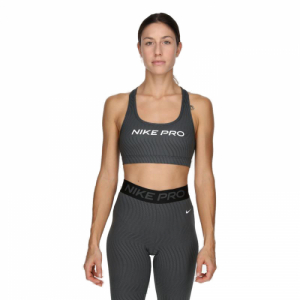 Dámska tréningová športová podprsenka - NIKE-W PRO SWSH LGT SPT AOP BRA-FN4708-060-ANTHRACITE Čierna XS