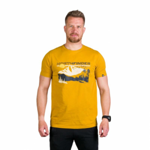 Pánske turistické tričko s krátkym rukávom - NORTHFINDER-JEDEDIAH-314-goldenyellow Žltá XXL
