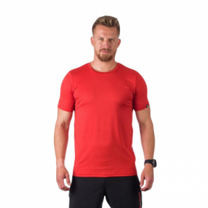 Pánske tričko s krátkym rukávom - NORTHFINDER-JONES-633-darkredmelange Červená XL