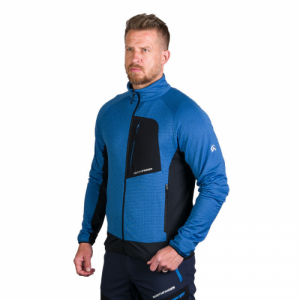 Pánska turistická mikina so zipsom - NORTHFINDER-KENTON-285-bluemelange Modrá XXL 1