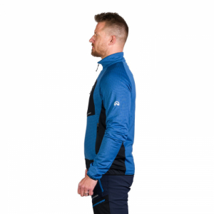 Pánska turistická mikina so zipsom - NORTHFINDER-KENTON-285-bluemelange Modrá XXL 2