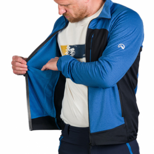 Pánska turistická mikina so zipsom - NORTHFINDER-KENTON-285-bluemelange Modrá XXL 4
