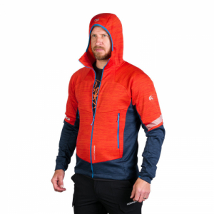 Pánska turistická mikina so zipsom - NORTHFINDER-KEVIN-430-redblue Červená XL 2