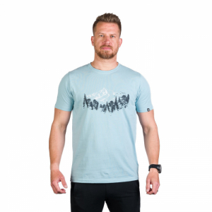 Pánske turistické tričko s krátkym rukávom - NORTHFINDER-KORY-368-skyblue Modrá XXL