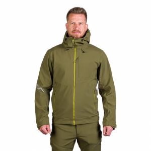 Pánska turistická softshellová bunda - NORTHFINDER-MONTE-349-olive Zelená XXL 1