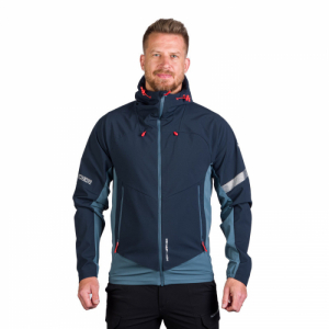 Pánska turistická softshellová bunda - NORTHFINDER-RANDAL-387-blueblue Modrá XXL 1