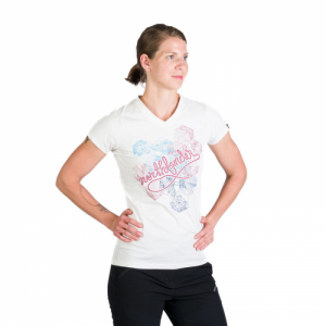 Dámske turistické tričko s krátkym rukávom - NORTHFINDER-SHERRY-377-white Biela L 1