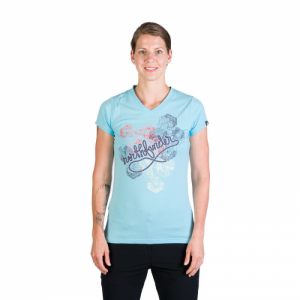Dámske turistické tričko s krátkym rukávom - NORTHFINDER-SHERRY-396-lightblue Modrá L
