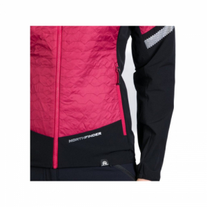 Dámska turistická bunda - NORTHFINDER-THERESA-577-cherryblack Ružová XL 5