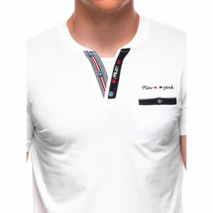 Pánske tričko s krátkym rukávom s v-výstrihom - OMBRE-T-shirt S1991 white Biela M 2
