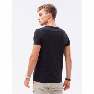 Pánske tričko s krátkym rukávom s V-výstrihom - OMBRE-T-shirt SS-S1369-V1-BLACK Čierna S 4