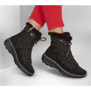 Dámske vysoké zimné topánky - SKECHERS-Easy Going Moro Street black Čierna 40 5