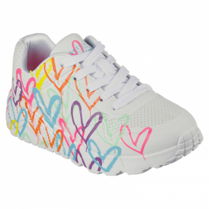 Dievčenská rekreačná obuv - SKECHERS-Uno Lite Spread The Love white Biela 39