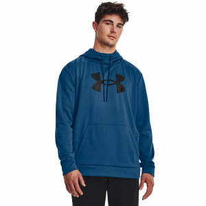 Pánska zateplená tréningová mikina s kapucňou - UNDER ARMOUR-UA Armour Fleece Big Logo HD-BLU Modrá L