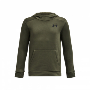 Chlapčenská zateplená mikina s kapucňou - UNDER ARMOUR-UA Armour Fleece Graphic HD-GRN Zelená 149/160