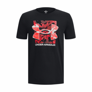 Chlapčenské tričko s krátkym rukávom - UNDER ARMOUR-UA BOX LOGO CAMO SS-BLK Čierna 149/160