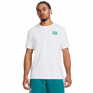 Pánske tričko s krátkym rukávom - UNDER ARMOUR-UA Color Block Logo ?LC-WHT Biela XXL