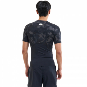 Pánske kompresné tričko s krátkym rukávom - UNDER ARMOUR-UA HG Armour Printed SS-BLK Čierna XL 2