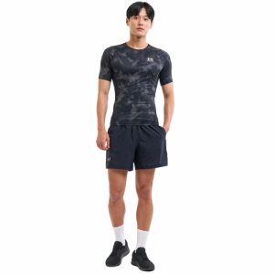 Pánske kompresné tričko s krátkym rukávom - UNDER ARMOUR-UA HG Armour Printed SS-BLK Čierna XL 3