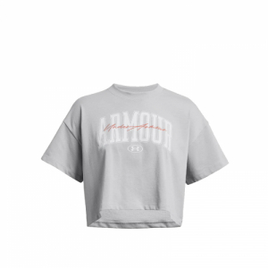 Dámske tričko s krátkym rukávom - UNDER ARMOUR-UA HW SCRIPTED WM CROP SS-GRY Šedá M 3