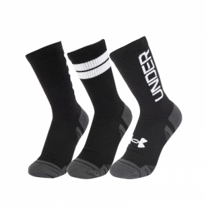 Ponožky - UNDER ARMOUR-UA Perf Tech Nov 3pk Crew-BLK Čierna 36/41