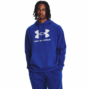 Pánska zateplená mikina s kapucňou - UNDER ARMOUR-UA Rival Fleece Logo HD-BLU Modrá L 1