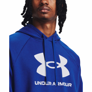 Pánska zateplená mikina s kapucňou - UNDER ARMOUR-UA Rival Fleece Logo HD-BLU Modrá L 2